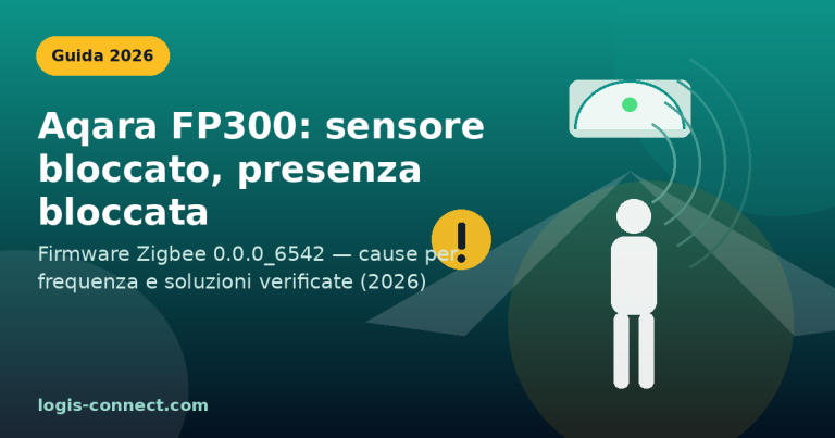 Sensore di presenza Aqara FP300 bloccato e presenza bloccata dopo il firmware Zigbee 6542 — guida 2026