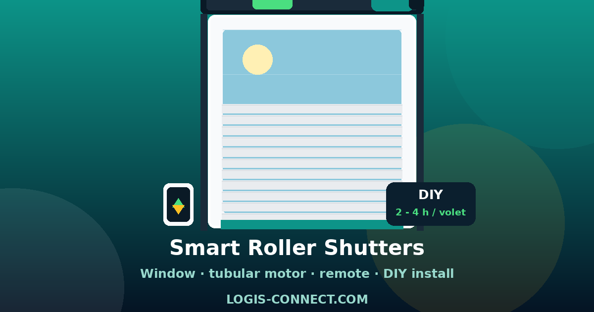 Tubular motor and control for smart roller shutters: motorisation and fitting steps, window with shutter and remote